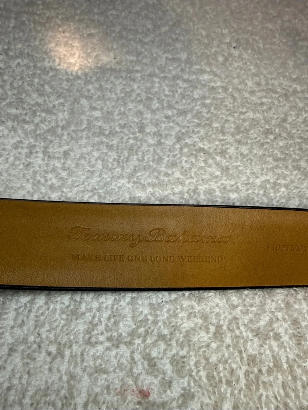 NWT Tommy Bahama Brown Leather Belt with Silver Buckle